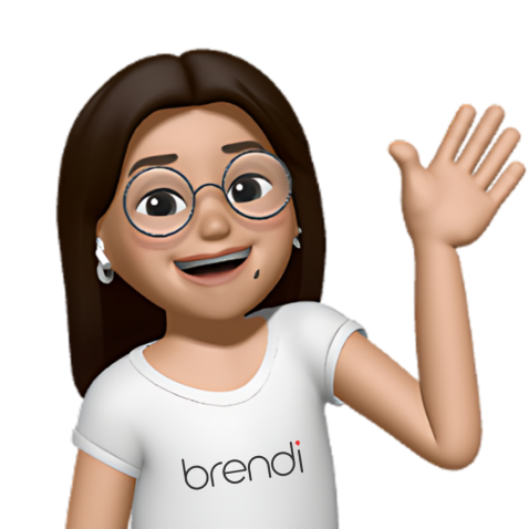 Imagem do avatar Brenda acenando e sorrindo.